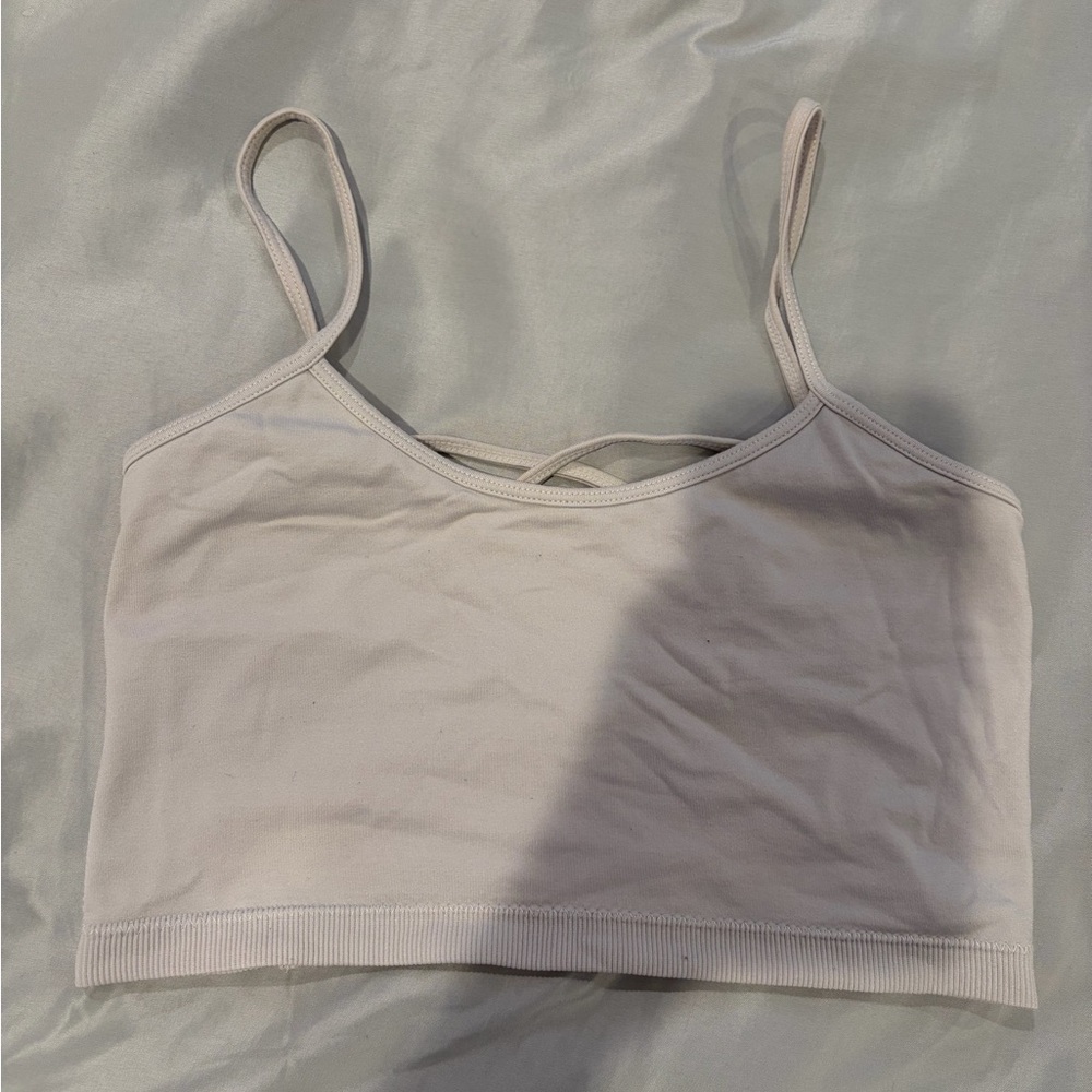 Women's White Bandeau Bralette with Strappy Back